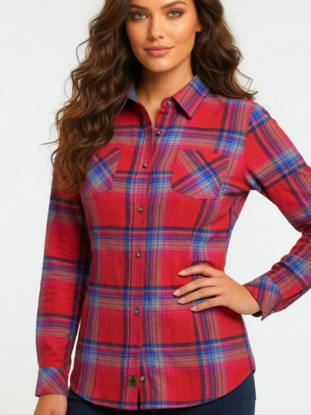 Legendary Whitetails Womens Flannel Long Sleeve Plaid 100% Cotton Button Up (M);